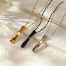 Engravable Matching Infinity Bar Necklaces For Couples In Titanium