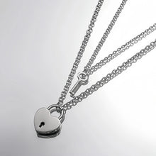 Unique Heart Lock And Key Necklaces For Couples In Titanium