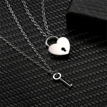 Unique Heart Lock And Key Necklaces For Couples In Titanium