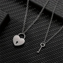 Unique Heart Lock And Key Necklaces For Couples In Titanium