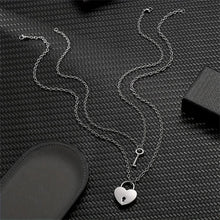 Unique Heart Lock And Key Necklaces For Couples In Titanium