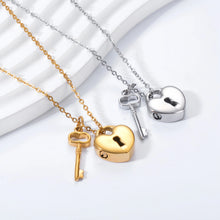 Unique Heart Lock And Key Necklaces For Couples In Titanium