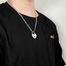 Unique Heart Lock And Key Necklaces For Couples In Titanium