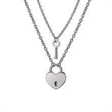 Unique Heart Lock And Key Necklaces For Couples In Titanium