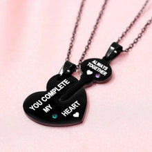 Engravable Black Lock And Key Necklaces For Couples In Titanium