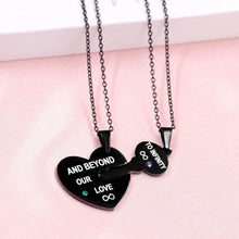 Engravable Black Lock And Key Necklaces For Couples In Titanium