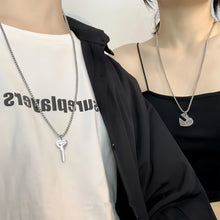 Lock And Key Magnetic Heart Necklaces For Couples In Titanium