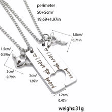 Love You More Lock And Key Matching Heart Couples Necklaces