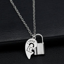 Lock And Key Matching Heart Necklaces For Couples In Titanium