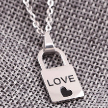 Simple Lock And Key Matching Necklaces For Couples In Titanium