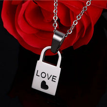 Simple Lock And Key Matching Necklaces For Couples In Titanium
