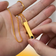 Personalized Photo Projection Bar Necklaces For Couples In Titanium