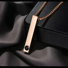 Personalized Photo Projection Bar Necklaces For Couples In Titanium