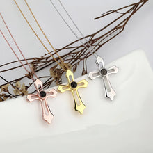 Personalized Photo Projection Silver Cross Necklace For Couples