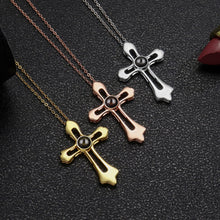 Personalized Photo Projection Silver Cross Necklace For Couples