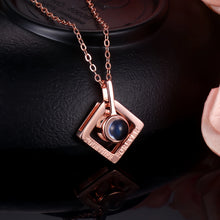 Personalized Forever Together Photo Projection Silver Couple Necklaces