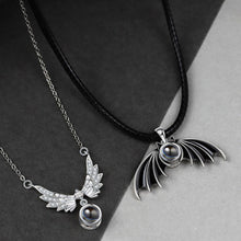 Personalized Angel And Demon Photo Projection Couple Necklaces
