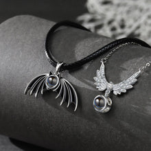 Personalized Angel And Demon Photo Projection Couple Necklaces