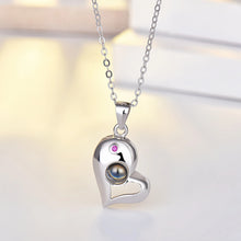 Personalized Matching Heart Photo Projection Silver Couple Necklaces