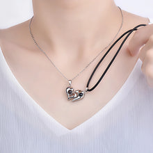 Personalized Matching Heart Photo Projection Silver Couple Necklaces