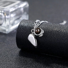 Personalized Matching Heart Photo Projection Couple Necklaces