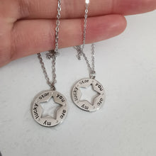 You Are My Lucky Star Matching Couple Necklaces In Sterling Silver