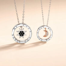 You Light My Life Sun And Moon Matching Silver Couple Necklaces