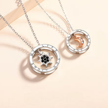 You Light My Life Sun And Moon Matching Silver Couple Necklaces