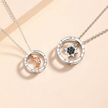 You Light My Life Sun And Moon Matching Silver Couple Necklaces