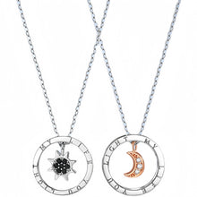 You Light My Life Sun And Moon Matching Silver Couple Necklaces