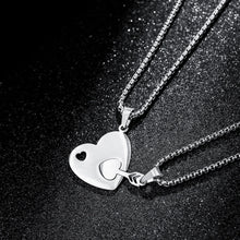 Engravable Cupid's Arrow Matching Heart Titanium Couple Necklaces