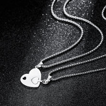 Engravable Cupid's Arrow Matching Heart Titanium Couple Necklaces