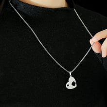Engravable Cupid's Arrow Matching Heart Titanium Couple Necklaces