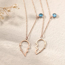 Personalized Couple Name Matching Heart Birthstone Necklaces