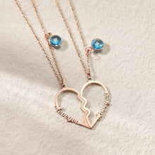 Personalized Couple Name Matching Heart Birthstone Necklaces