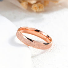 Black And Rose Frosted Couple Rings In Titanium - CoupleSets