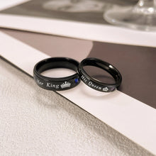Black And Rose Her King His Queen Couple Rings Set In Titanium Steel