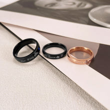Black And Rose Her King His Queen Couple Rings Set In Titanium Steel