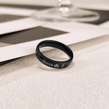 Black And Rose Her King His Queen Couple Rings Set In Titanium Steel