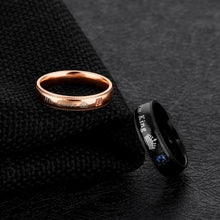 Black And Rose Her King His Queen Couple Rings Set In Titanium Steel - CoupleSets