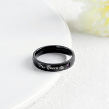 Black And Rose Her King His Queen Couple Rings Set In Titanium Steel - CoupleSets