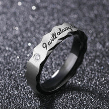 I Will Always Be With You Matching Promise Rings Set In Titanium - CoupleSets
