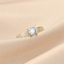 Yellow And Silver Two-Tone Solitaire Couple Rings In Titanium - CoupleSets