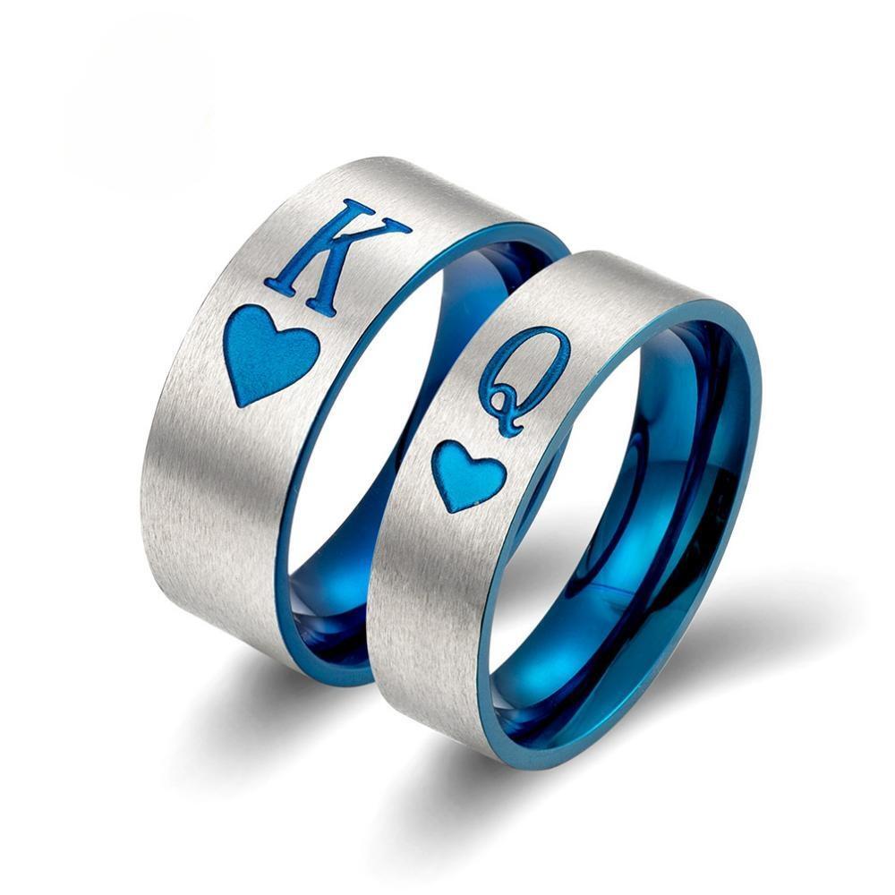 Personalized King And Queen Rings For Couples In Titanium - CoupleSets