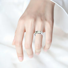 Engravable Luminous Heartbeat Couple Promise Ring Set In Titanium - CoupleSets