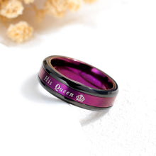Engravable Her King His Queen Couple Rings In Titanium - CoupleSets