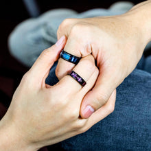 Engravable Her King His Queen Couple Rings In Titanium - CoupleSets