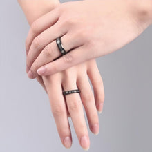Black Forever Love Promise Rings For Couples In Titanium - CoupleSets