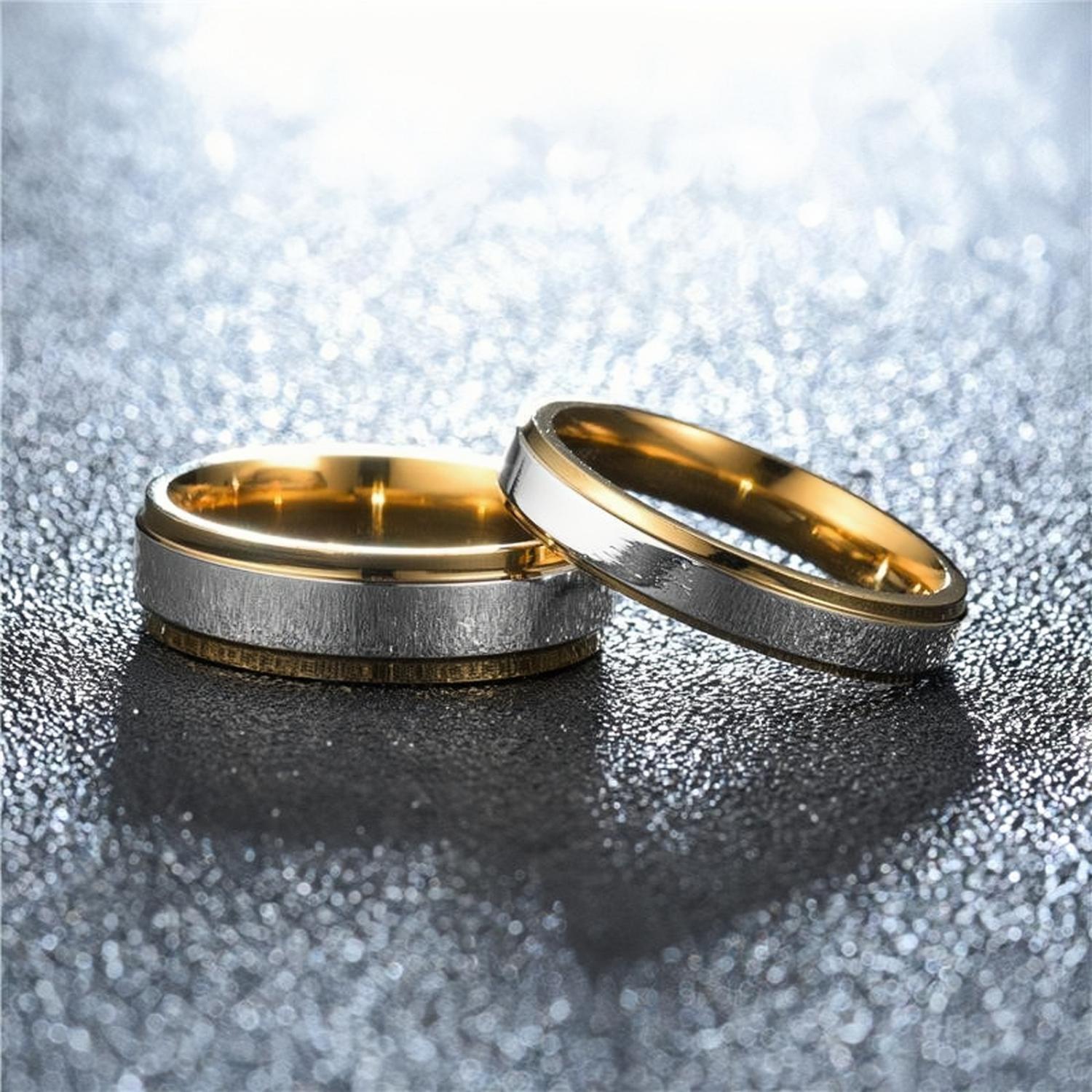 Engravable Simple Couple Rings Set In Titanium - CoupleSets