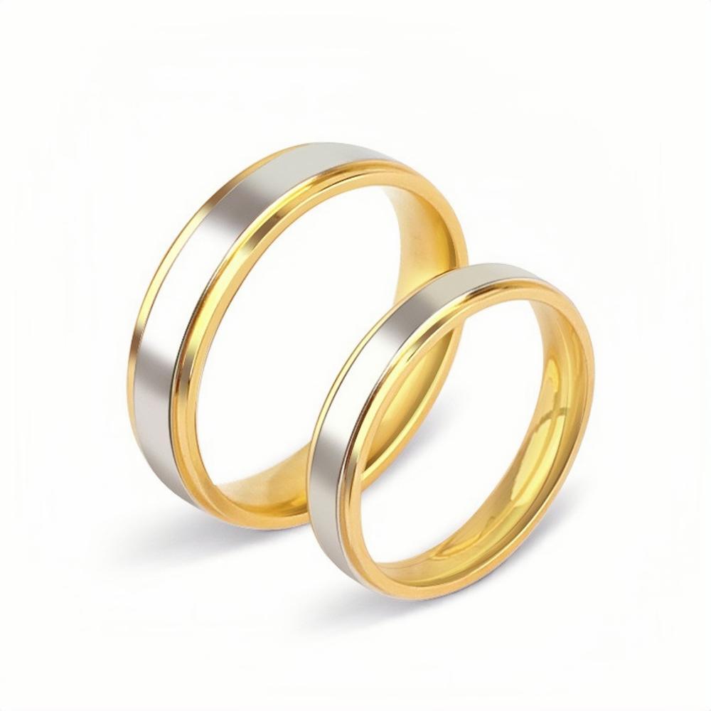 Engravable Simple Couple Rings Set In Titanium - CoupleSets